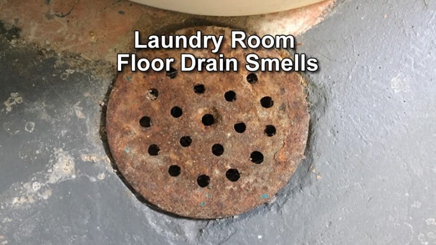 clogged floor drain in laundry room